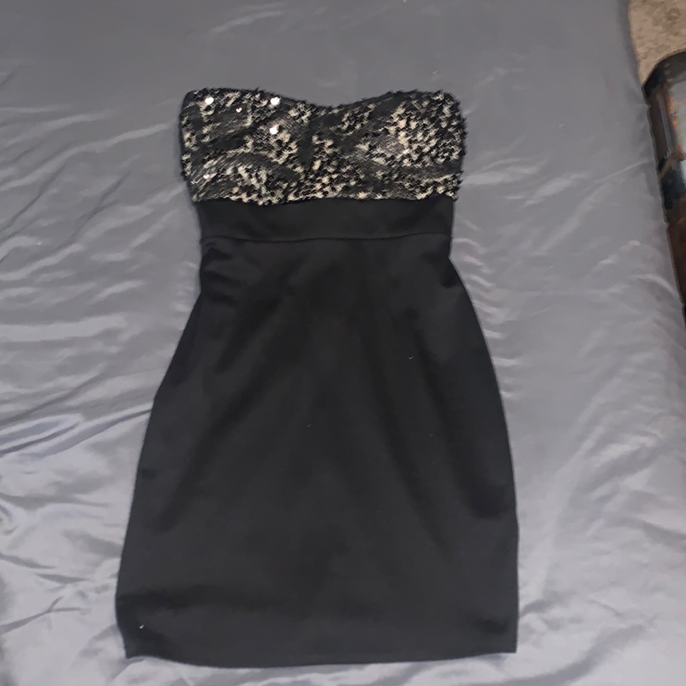 BLACK, SPARKLY TOP DRESS